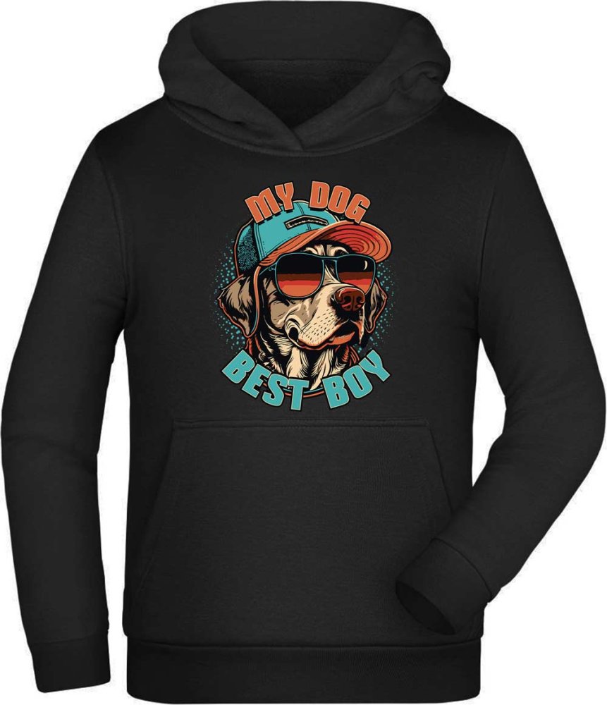Kids Hoodie Hooded Sweater - Cool Dog Head with Cap i225